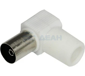 Разъем гнездо TV без пайки белый угловой, индивидуальная упаковка 1 шт. (05-2062)  (REXANT)