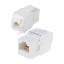 Модуль Keystone Jack RJ-45(8P8C) UTP, CAT 6, тип 180 градусов, самозажимной, белый (05-1052) (REXANT)