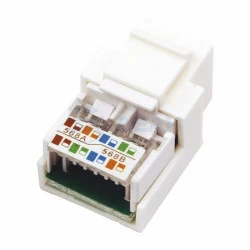 Модуль Keystone Jack RJ-45(8P8C), UTP, CAT 5e, тип 180 градусов, белый (03-1011) (REXANT)
